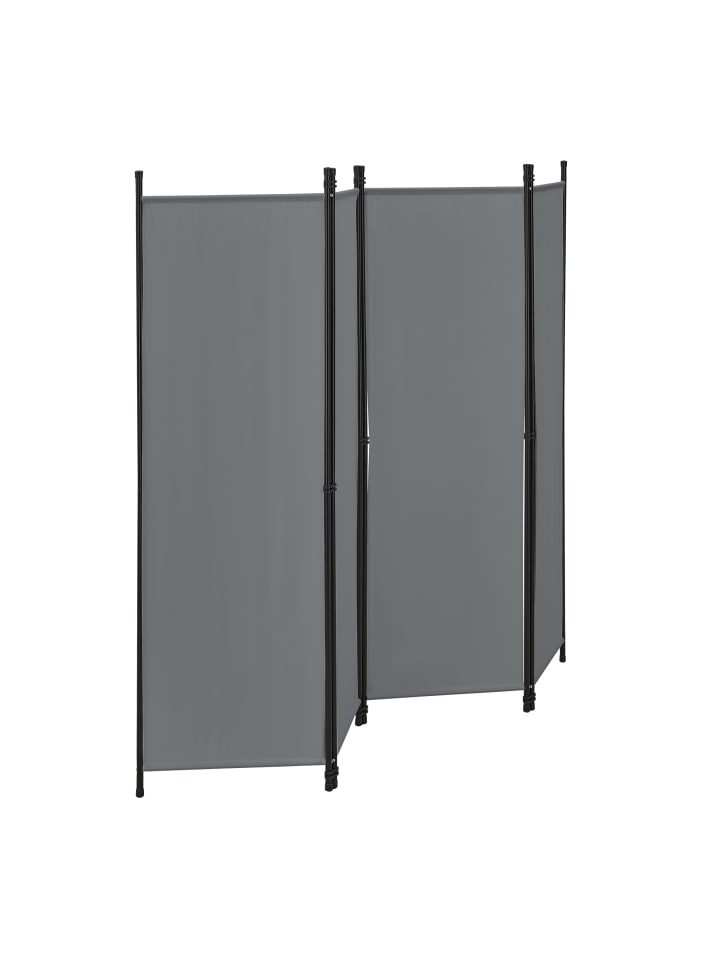 en.casa Raumteiler Huesca - 4-teilig in Grau (H)171cm (B)200cm günstig kaufen onesize