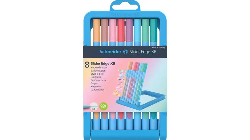 Schneider Kugelschreiber Pastell 8er Klapp-Etui
