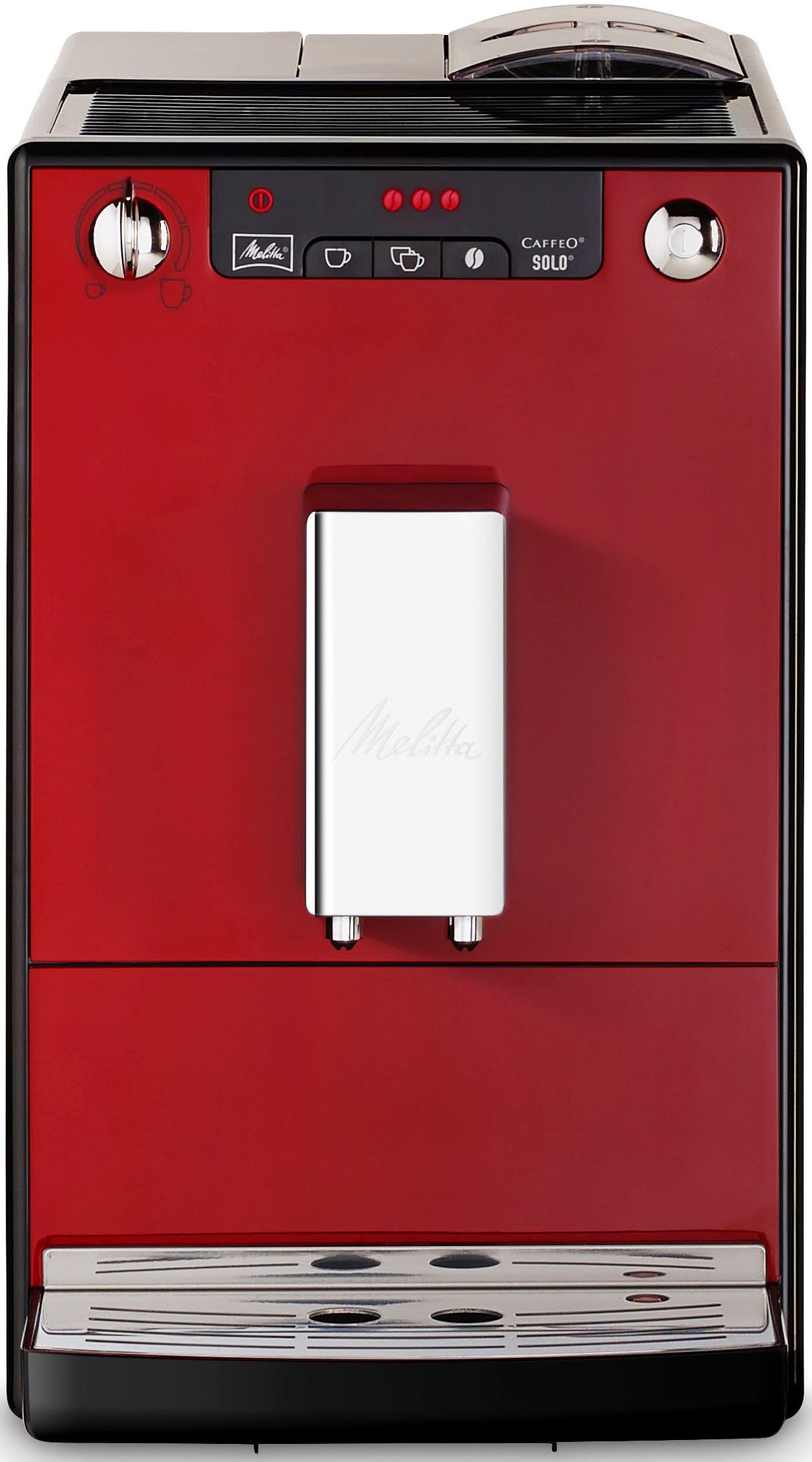 Melitta Kaffeevollautomat Solo® E950-204, chili-red, Perfekt für Café crème & Espresso, nur 20cm breit