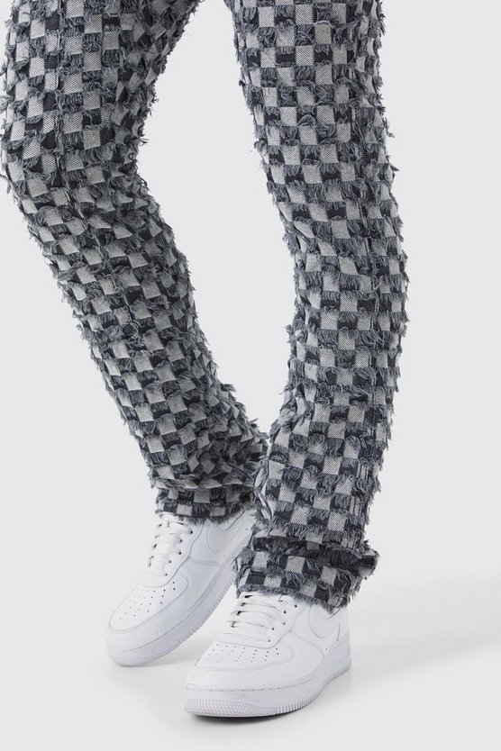 Karierte Slim-Fit Schlaghose