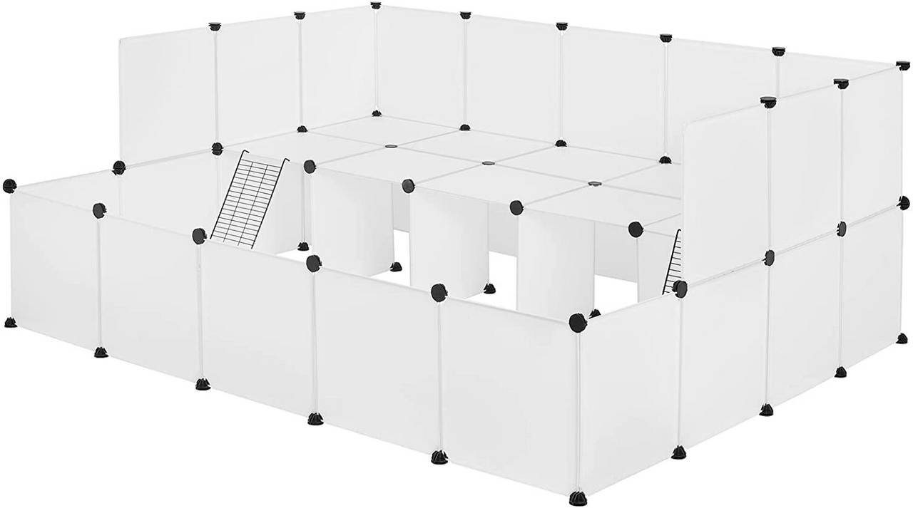 EUGAD Freigehege, Gehege, Kleintiergehege Indoor, Weiß 181x145x71,5 cm