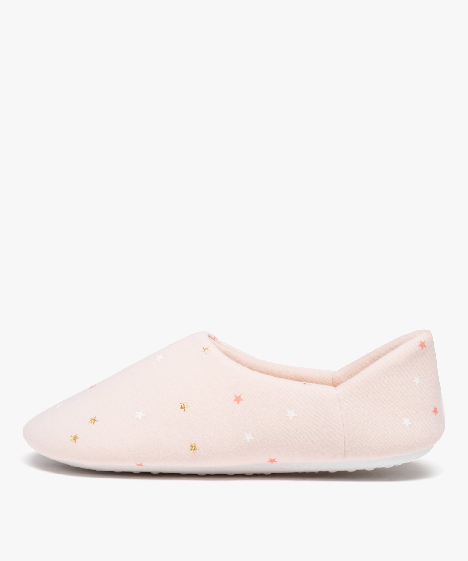 Chaussons femme souples en jersey à motifs rose | GEMO