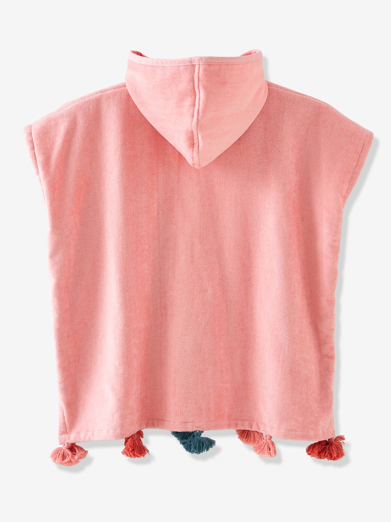 Vertbaudet Mädchen Badeponcho HIPPIE, Blumenstickerei Oeko-Tex - pfirsich