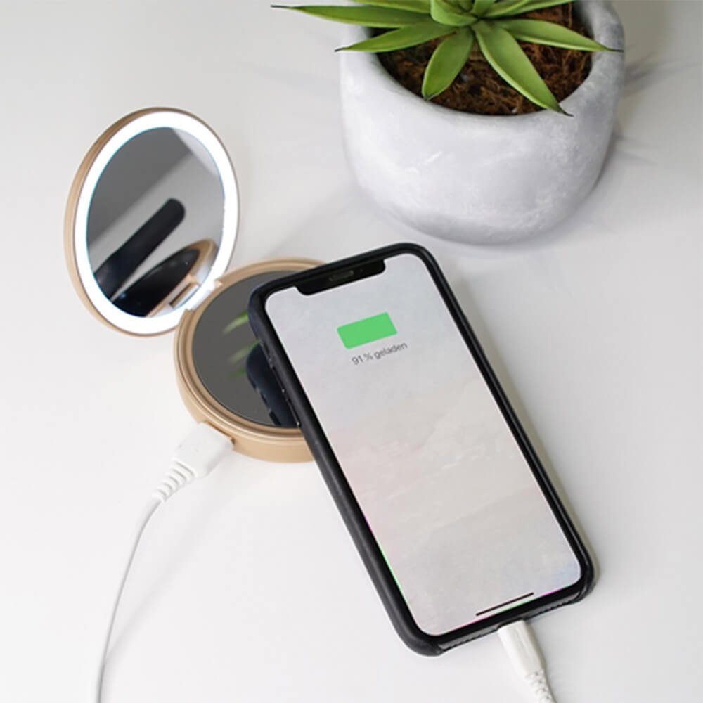 Lotta Power Schminkspiegel Schminkspiegel Powerbank Rosé