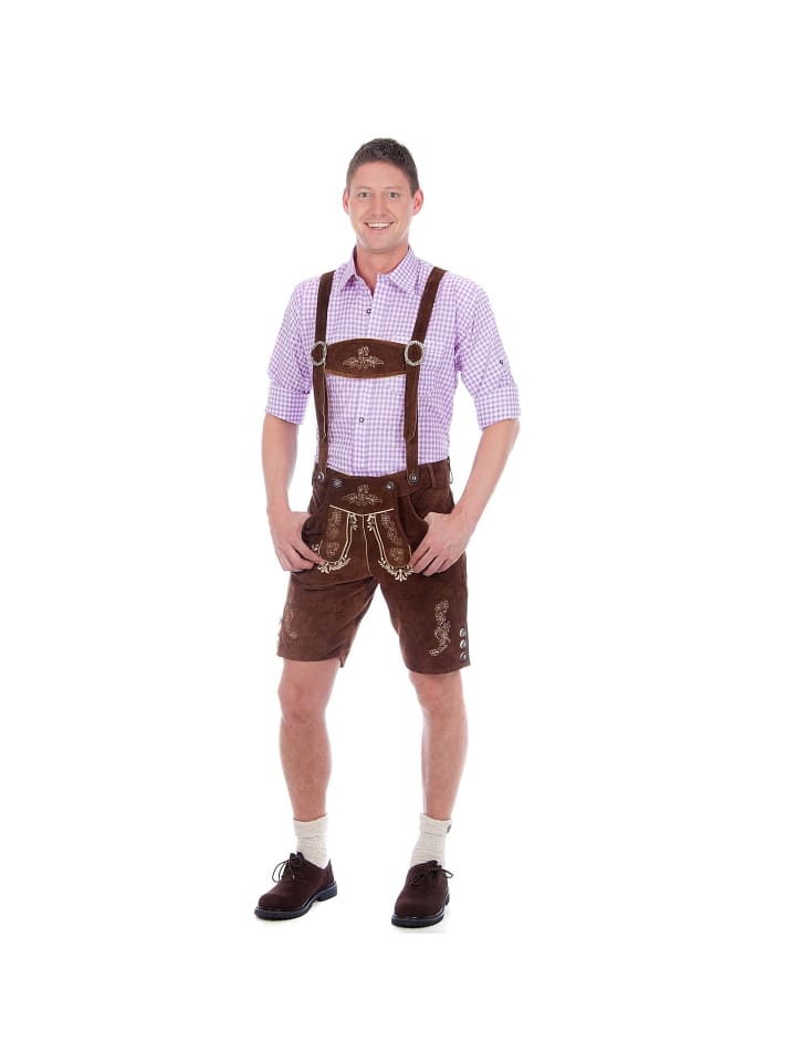 Edelnice Lederhose in dunkelbraun günstig kaufen