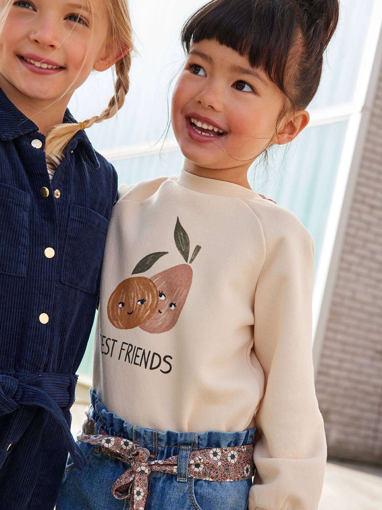 Sweat motif fantaisie fille curry