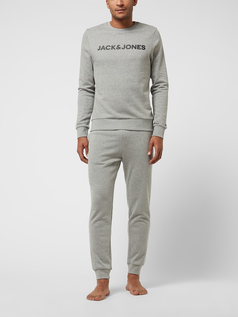 Loungewear im Set in mittelgrau meliert
