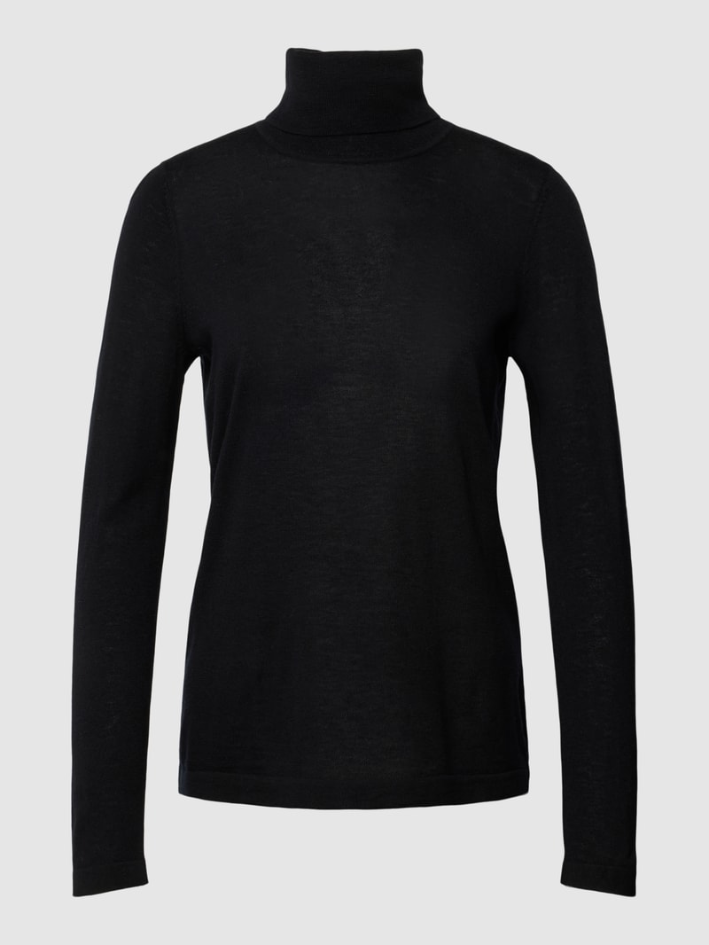 Strickpullover mit Rollkragen in schwarz