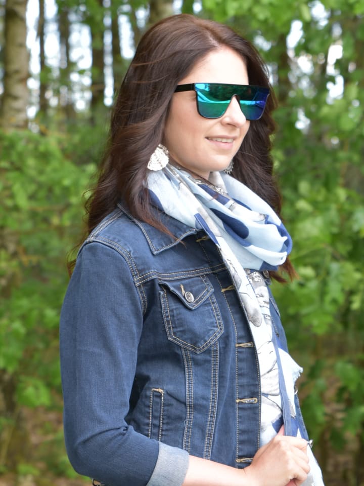 styleBREAKER Shield Sonnenbrille in Schwarz / Blau verspiegelt günstig kaufen onesize