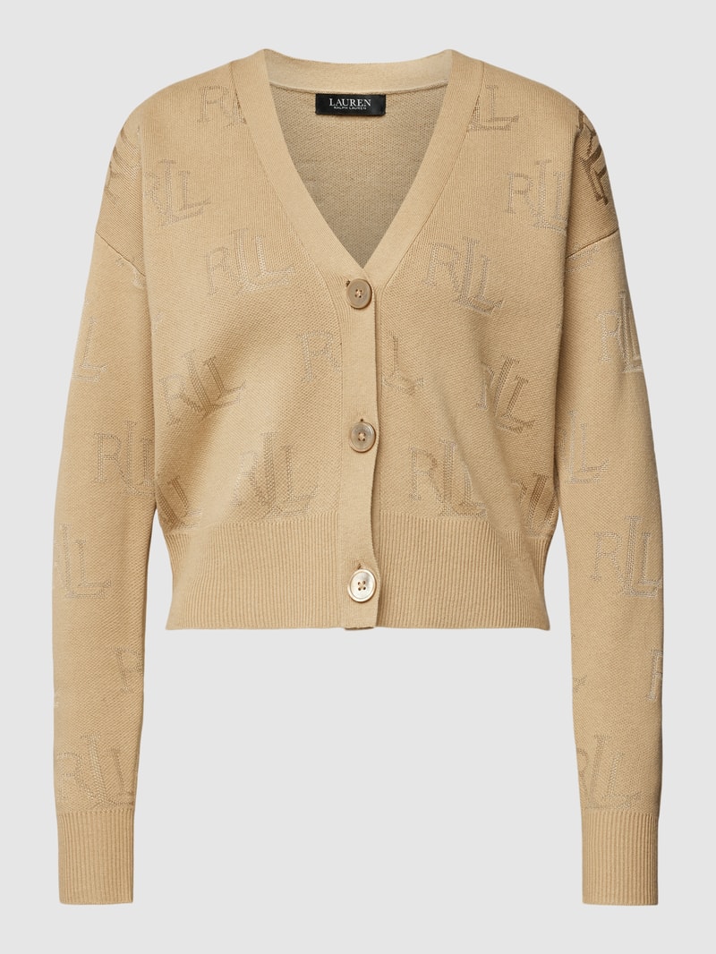 Strickjacke mit V-Ausschnitt in camel