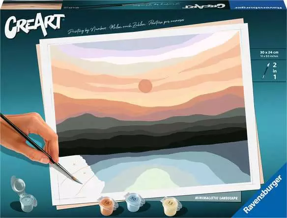CreArt Minimalistische Landschaft - Malen nach Zahlen für Erwachsene