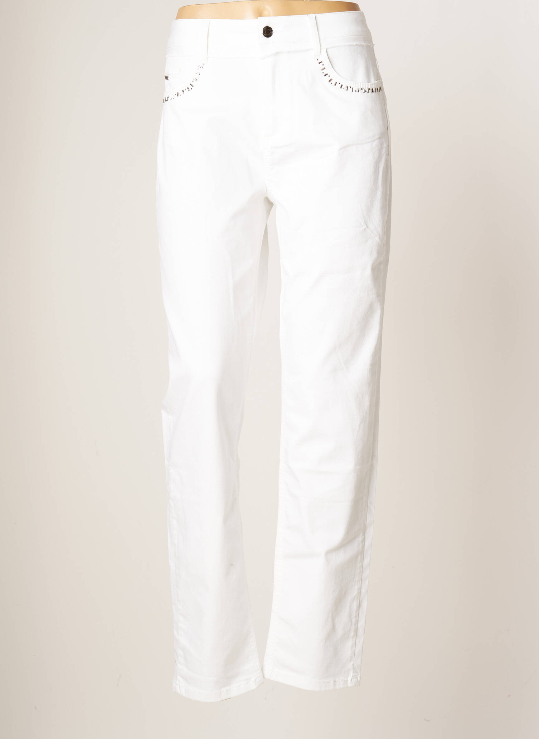 Fred Sabatier Jeans Coupe Droite Femme couleur blanc