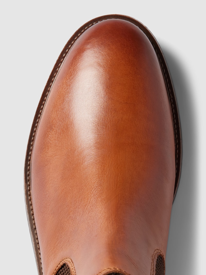 Chelsea Boots mit Label-Details Modell 'Ladano' in cognac