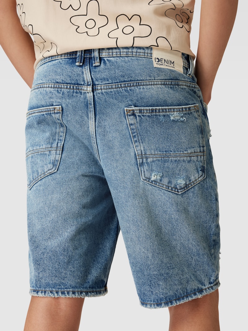 Loose Fit Jeansshorts im Destroyed-Look in jeans