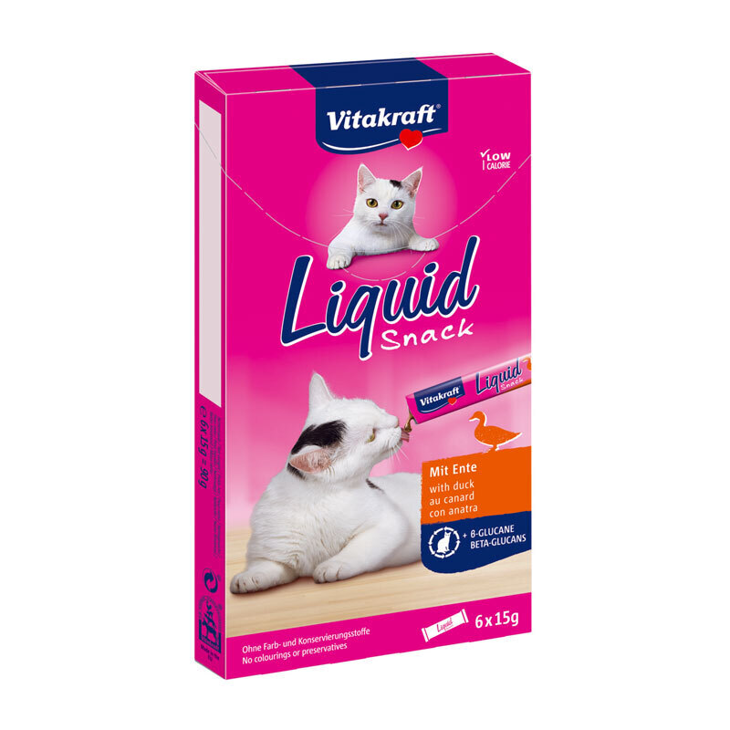 Vitakraft Snacks Vitakraft Cat Liquid-Snack 11x6 Stück Ente & Beta-Glucane