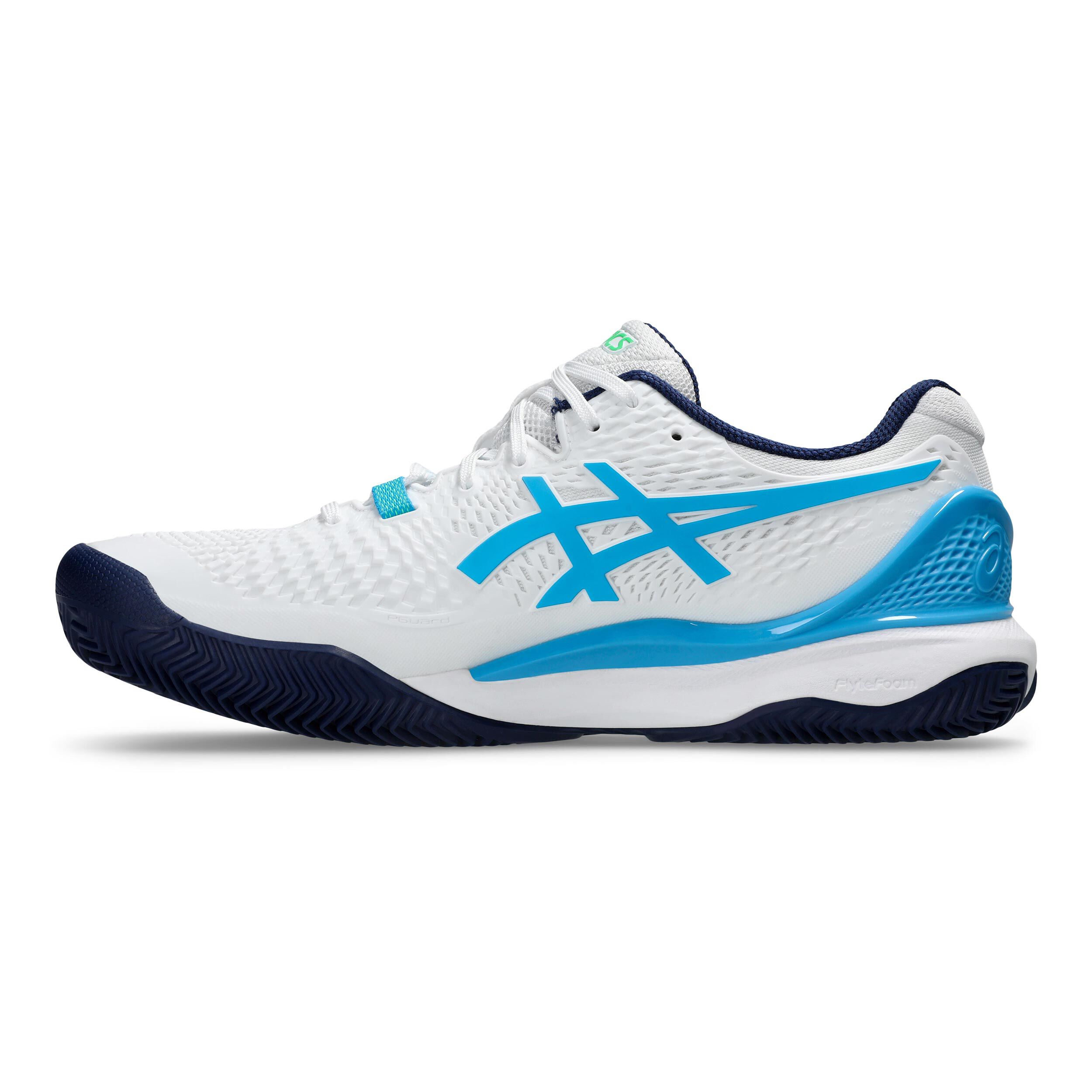 Gel-Resolution 9 Clay Sandplatzschuh Herren - Weiß, Hellblau