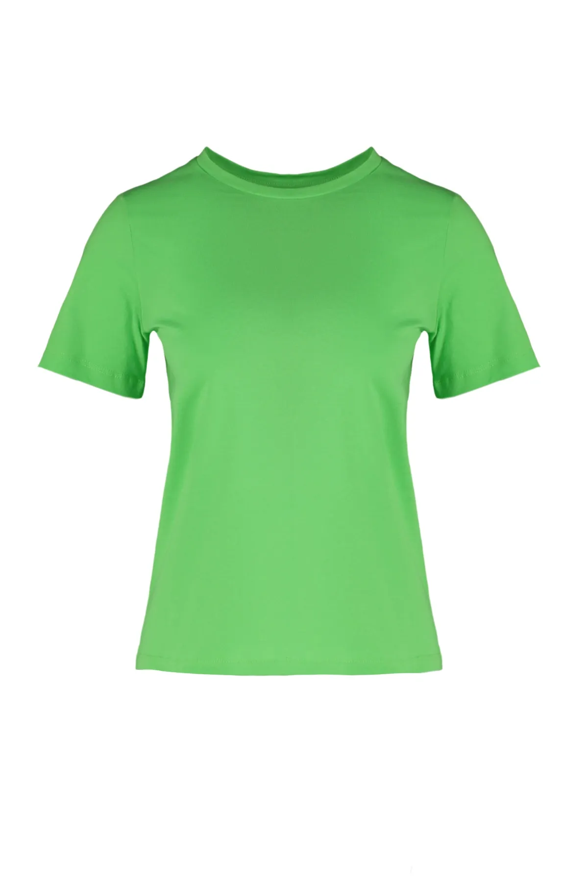 Trendyol Collection  Grünes Basic-Strick-T-Shirt mit Rundhalsausschnitt aus 100 % Baumwolle TWOSS23TS00000