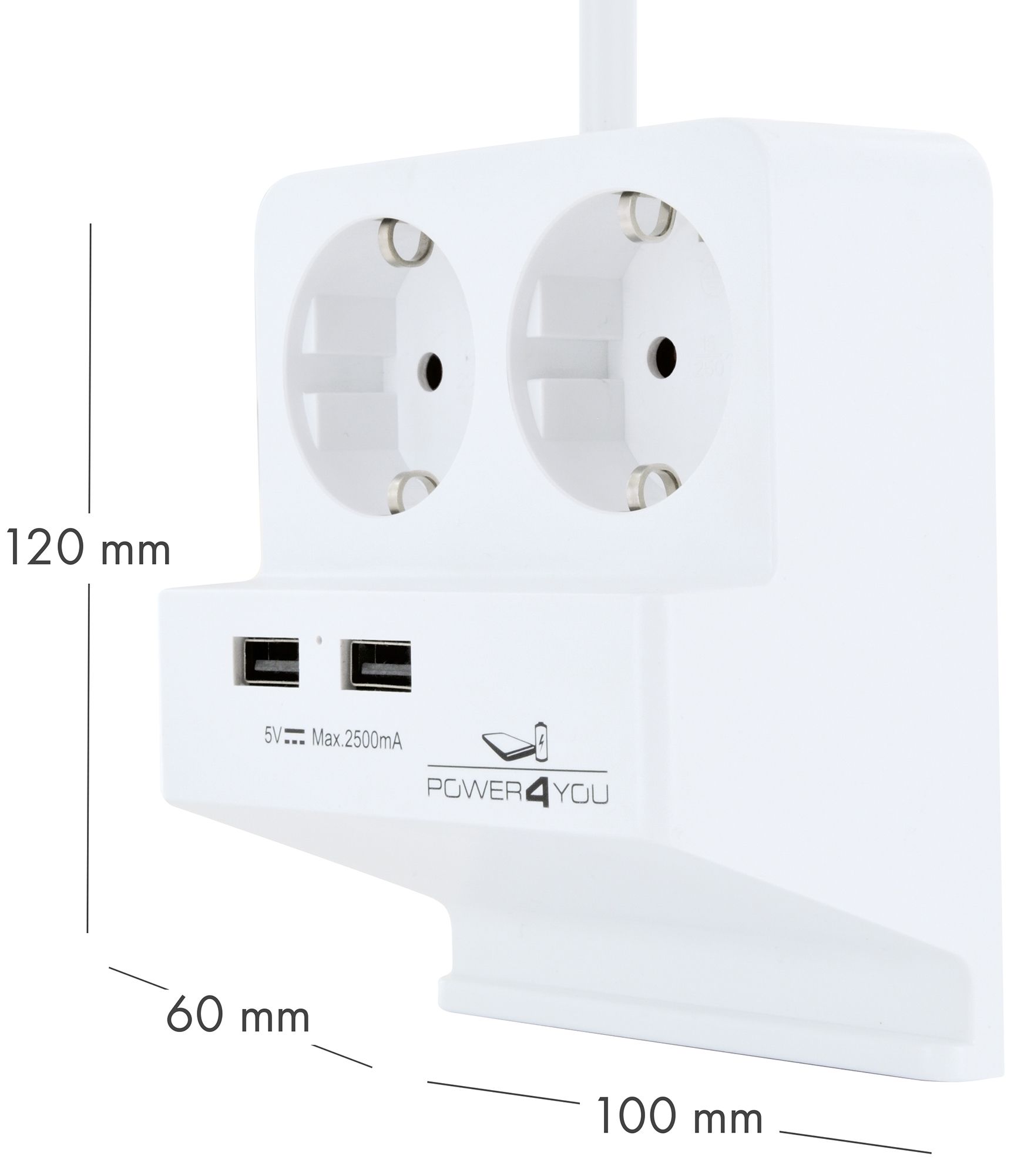 Schwaiger USB Tischsteckdose mit Smartphone Halterung