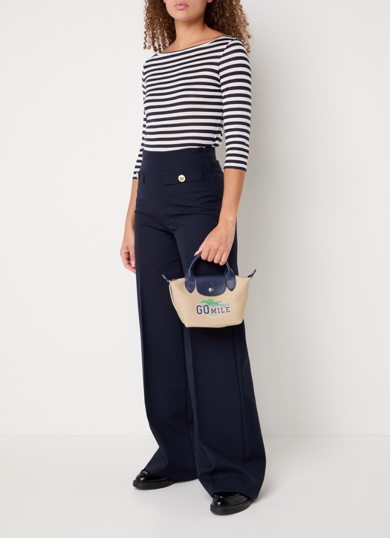 Geantă Longchamp Le Pliage Collection XS cu detalii din piele