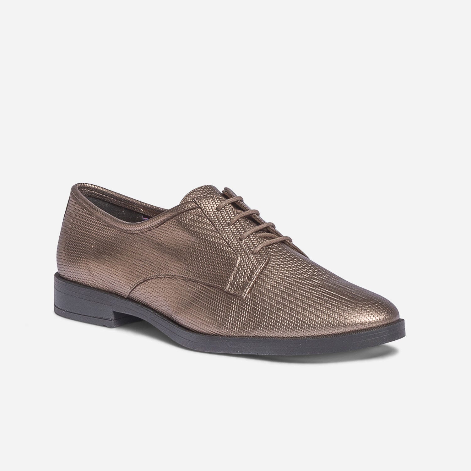 Derby ERAM FLEX bronze en cuir embossé éco-conçu