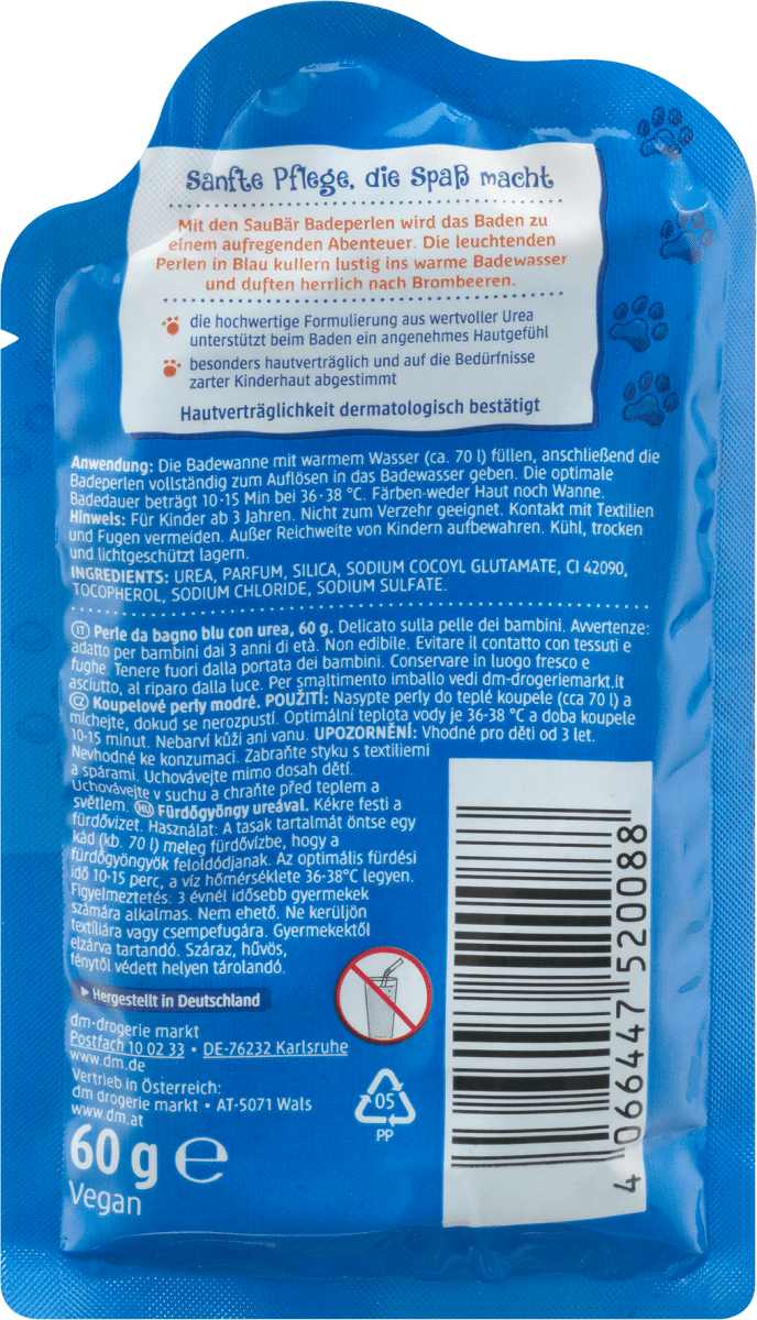 Kinder Badezusatz Badeperlen, 60 g