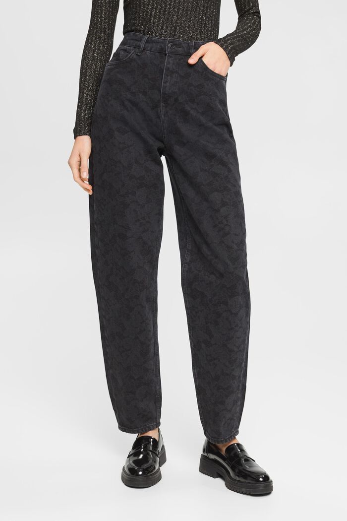 Bedruckte High-Rise-Jeans im Banana Fit