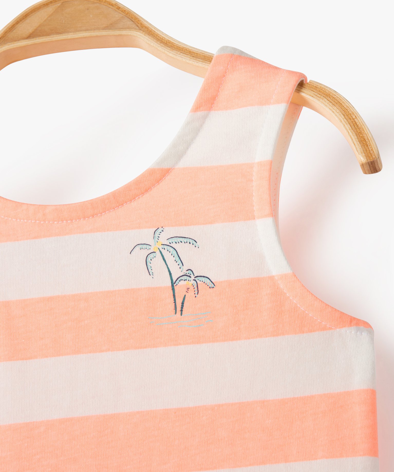 Robe bébé fille à rayures à bretelles rose | GEMO