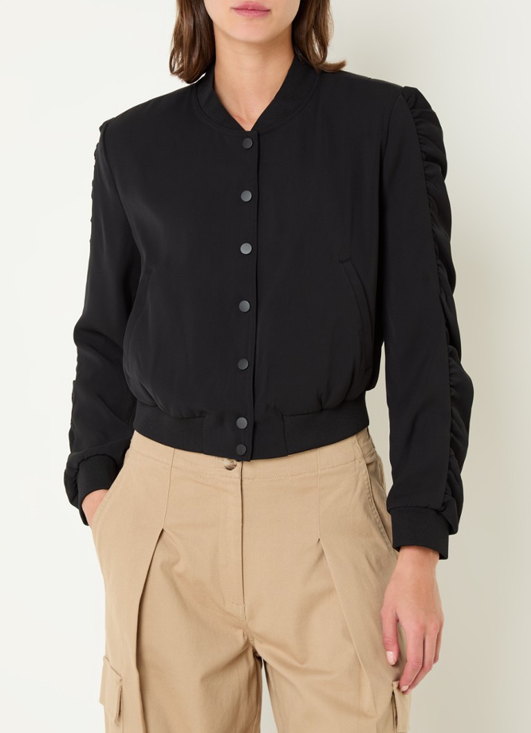 French Connection Harrie bomber jacket with side pockets and shoulder pads