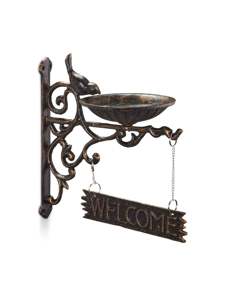 relaxdays Vogeltränke Welcome in Bronze günstig kaufen onesize