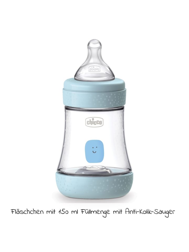 Chicco 3-tlg. Geschenkset PP-Flasche Perfect5 150 ml   Schnuller in blau günstig kaufen onesize