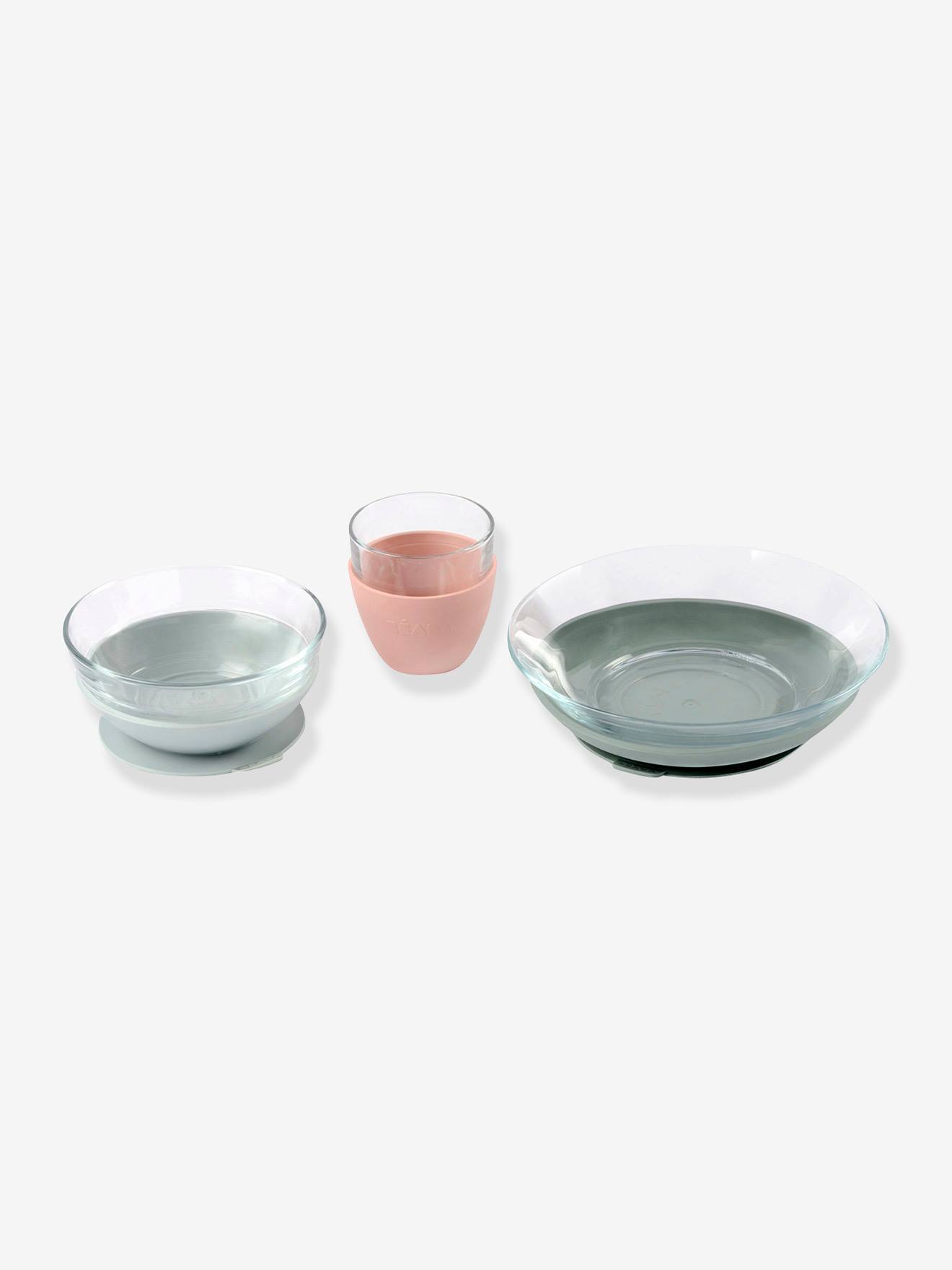 Beaba Baby Esslern-Geschirr aus Glas BEABA - blau