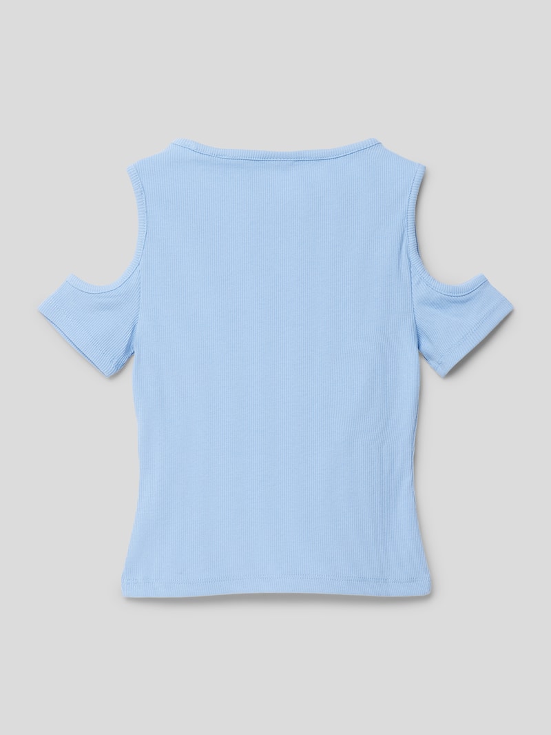 T-Shirt in Ripp-Optik in bleu