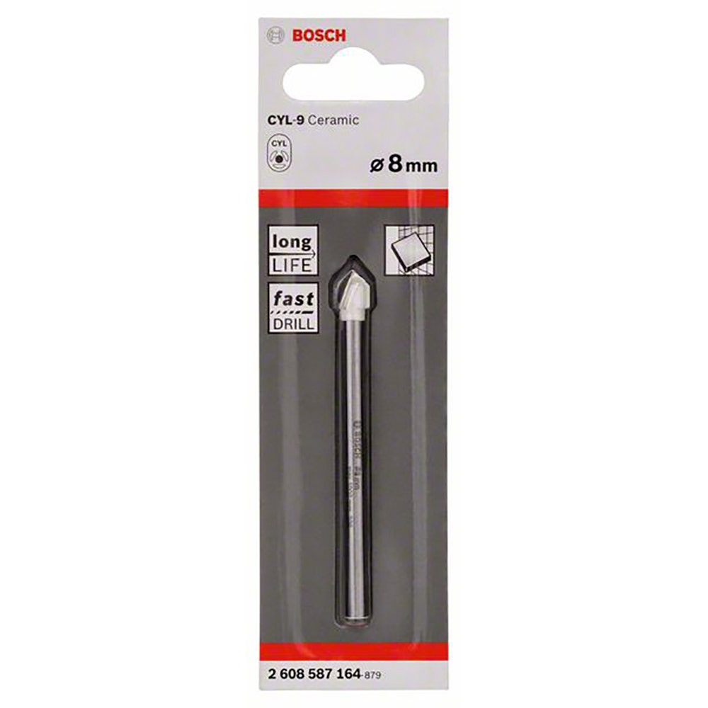 Broca TCT BOSCH para vidro e azulejos 8,0 x 80 mm - CYL-9 CERÂMICA