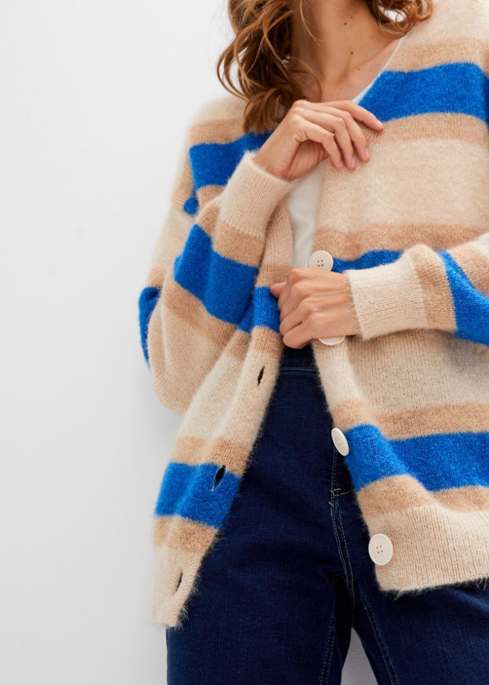 Gestreifte Strickjacke