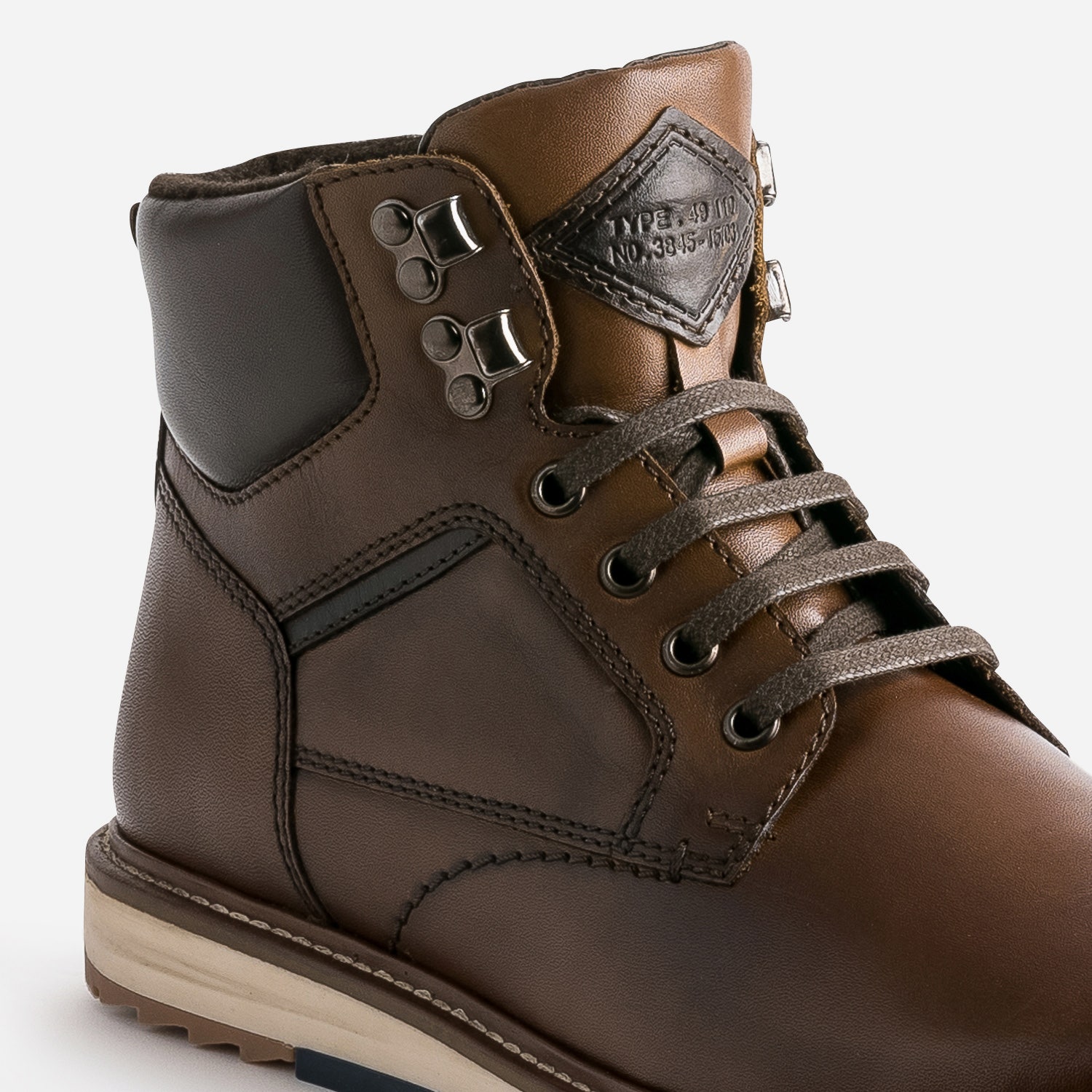 Boots à lacet marron en cuir