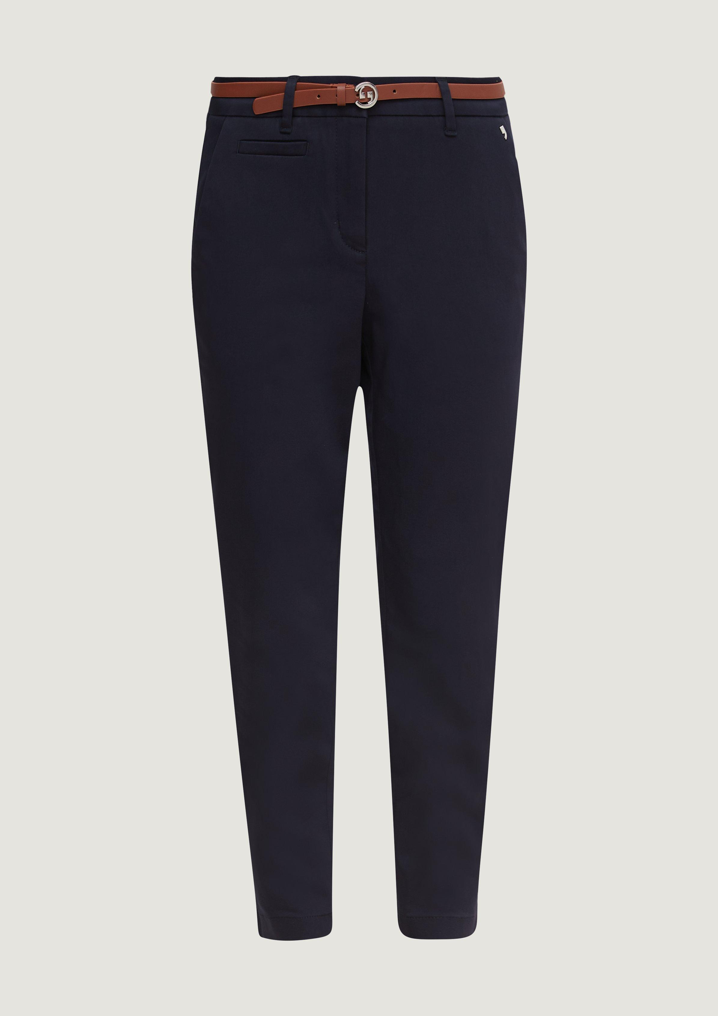 Slim: Chino-Hose mit Gürtel - navy