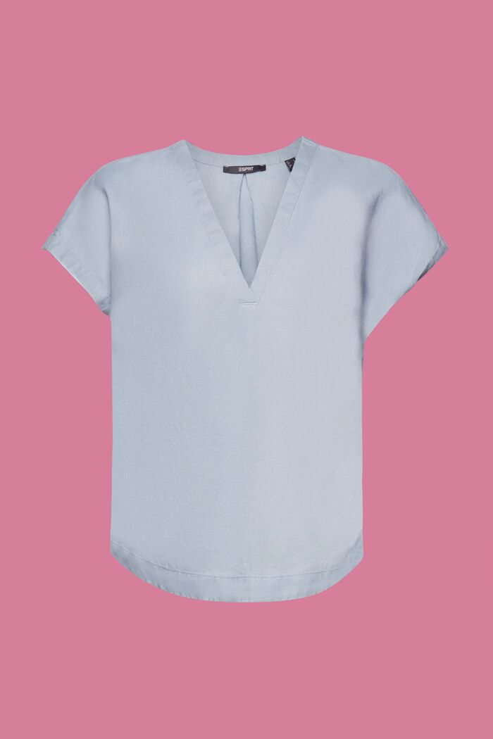 Leinenbluse mit kurzen Ärmeln