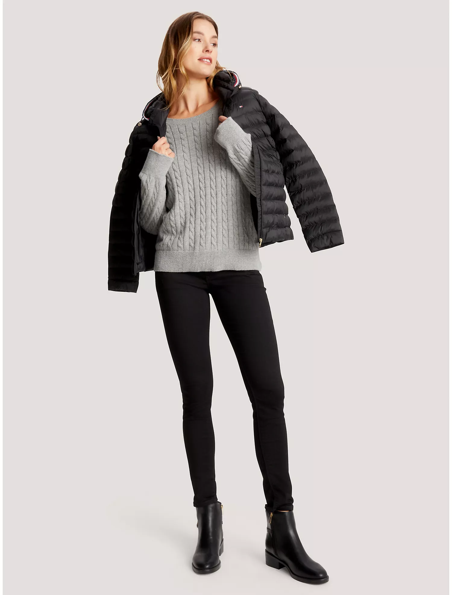 Relaxed Fit Cable Knit Sweater
