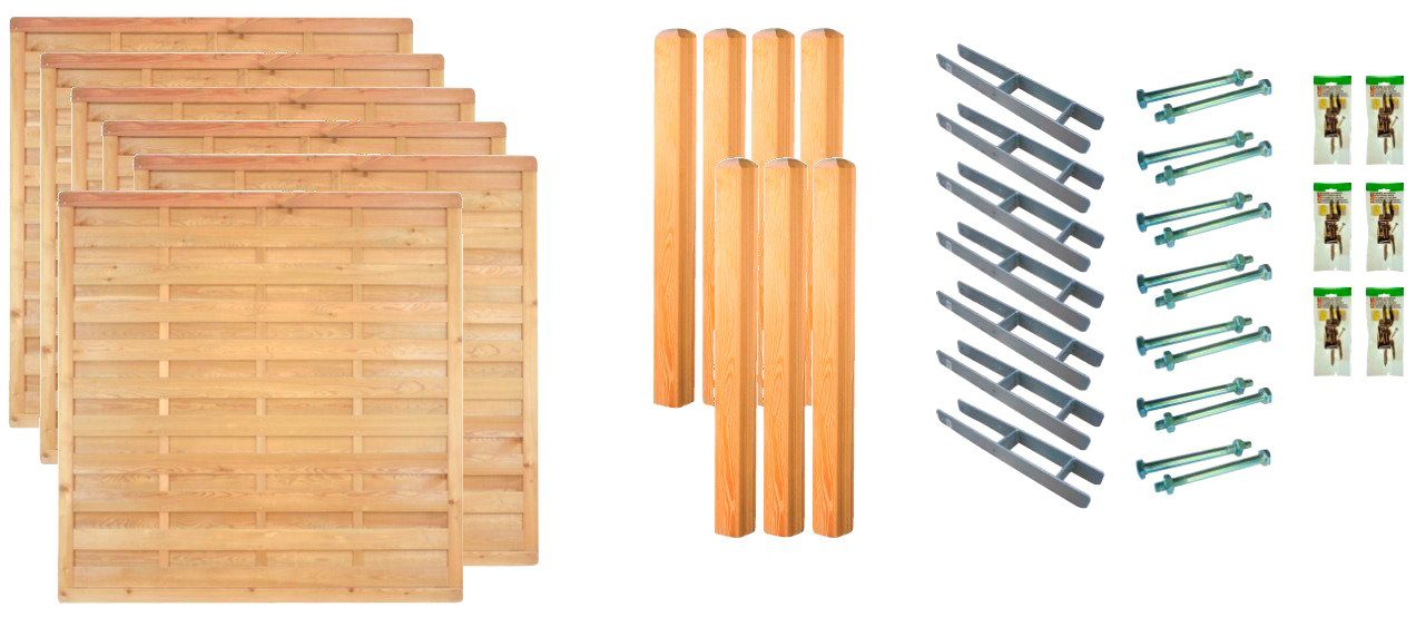 Tetzner & Jentzsch Dichtzaun Baltimore 4, (Set), 6 Elemente, LxH: 1143x180 cm