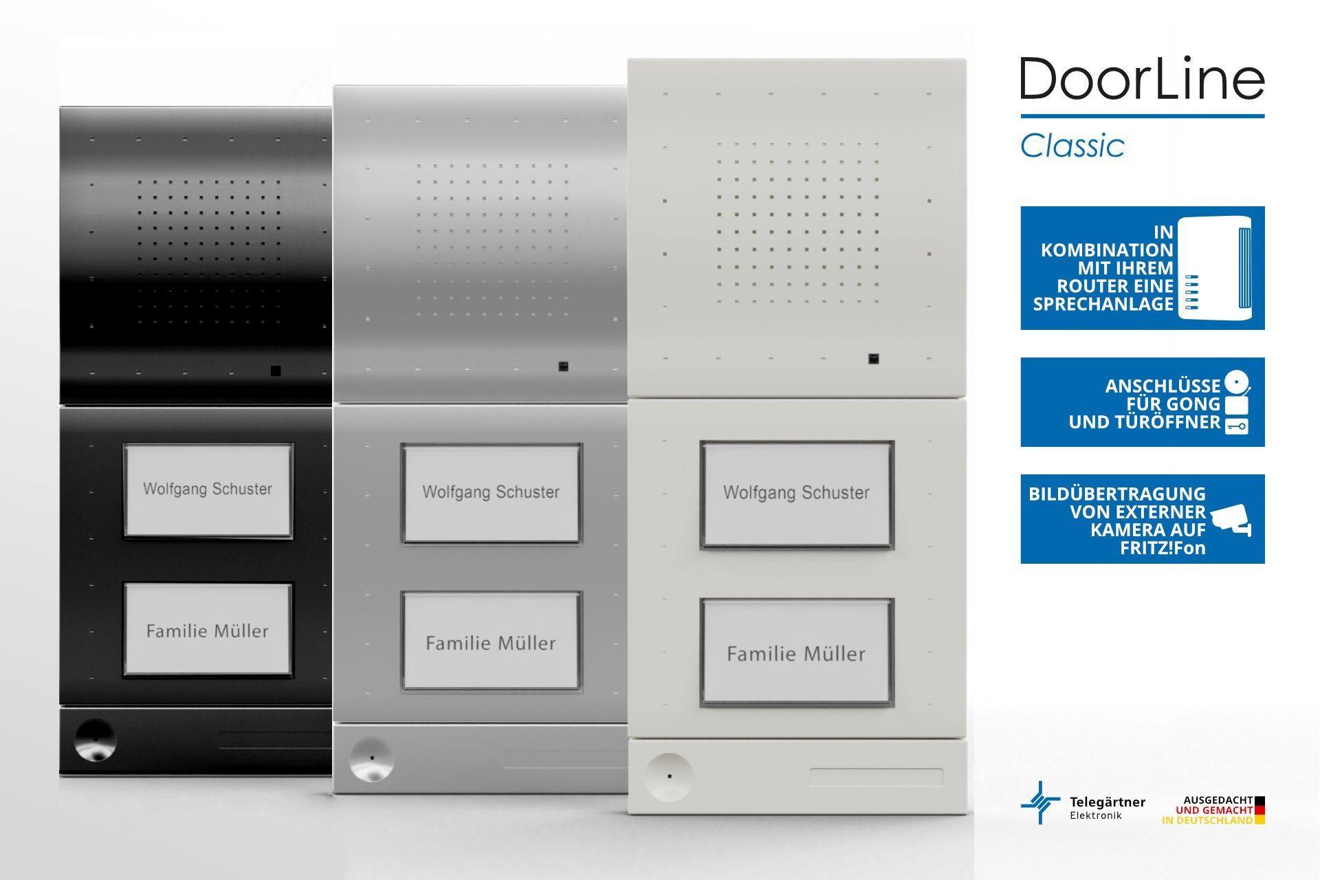DoorLine Classic Smart Home Türklingel (direkt auf´s Telefon, Weiterentwicklung T01/02)
