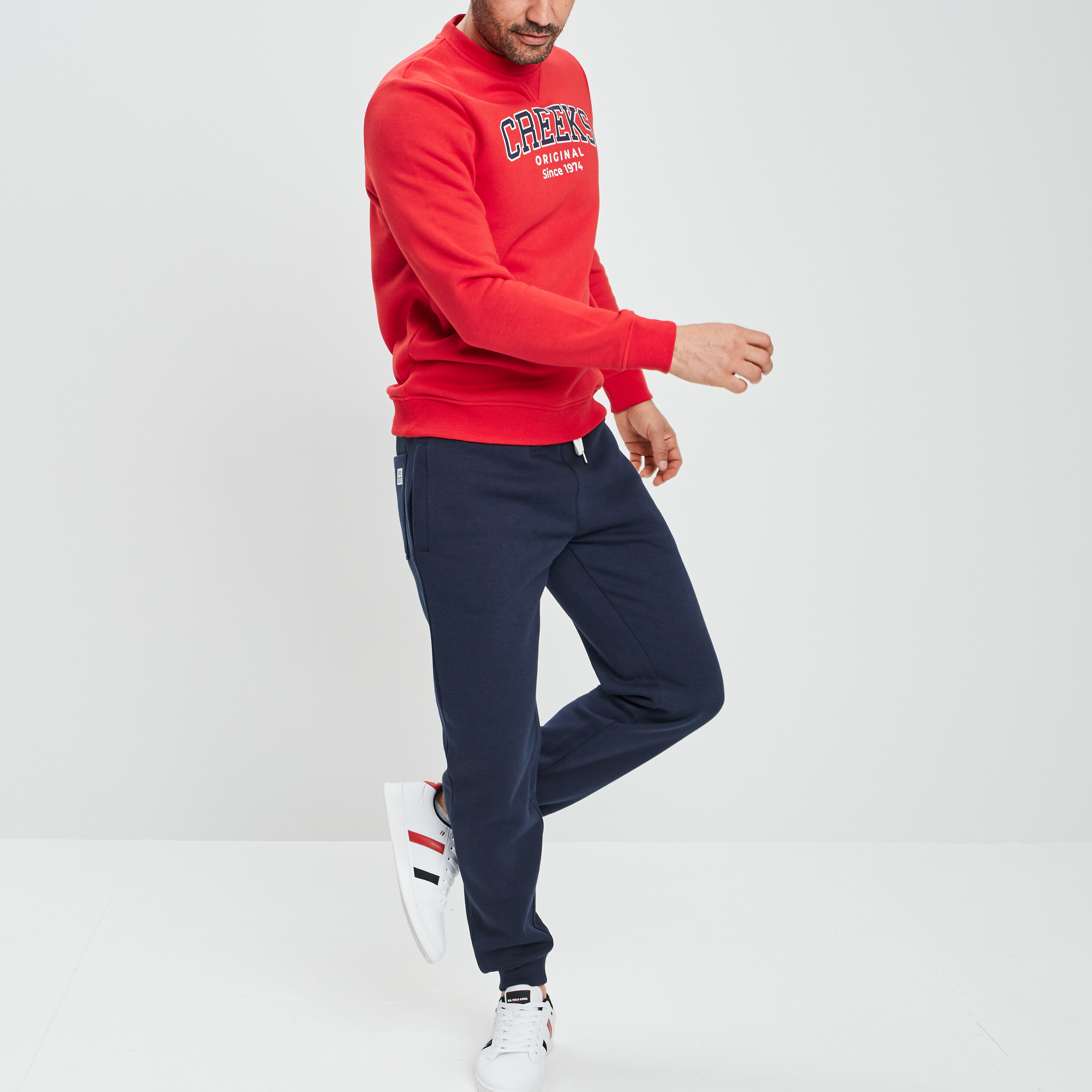 Pantalon jogging ajusté Creeks bleu marine homme | La Halle