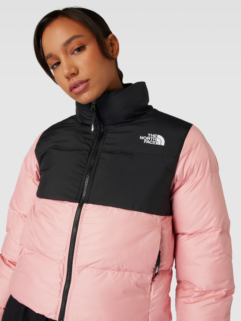 Cropped Steppjacke mit Stehkragen Modell 'Saikuru' in rosa