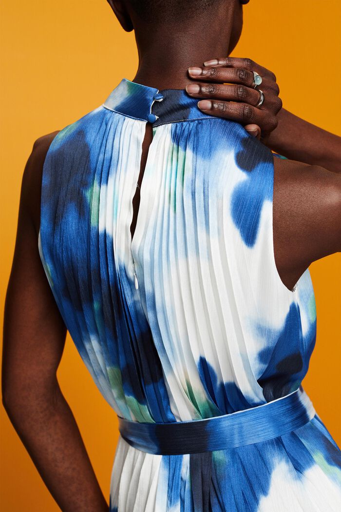Midikleid in Crinkle-Optik mit Allover-Print