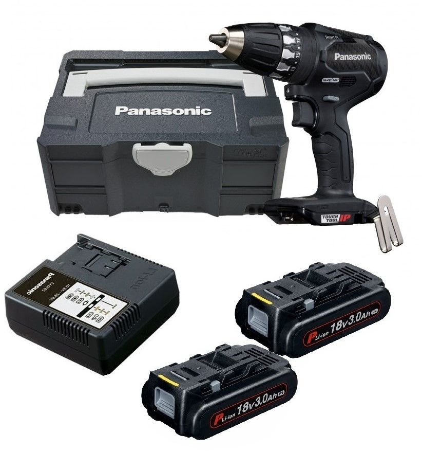 Akumulátorová vŕtačka Panasonic EY74A3PN2G, bezuhlíková, 18 V, 3,0 Ah, lítium-iónová