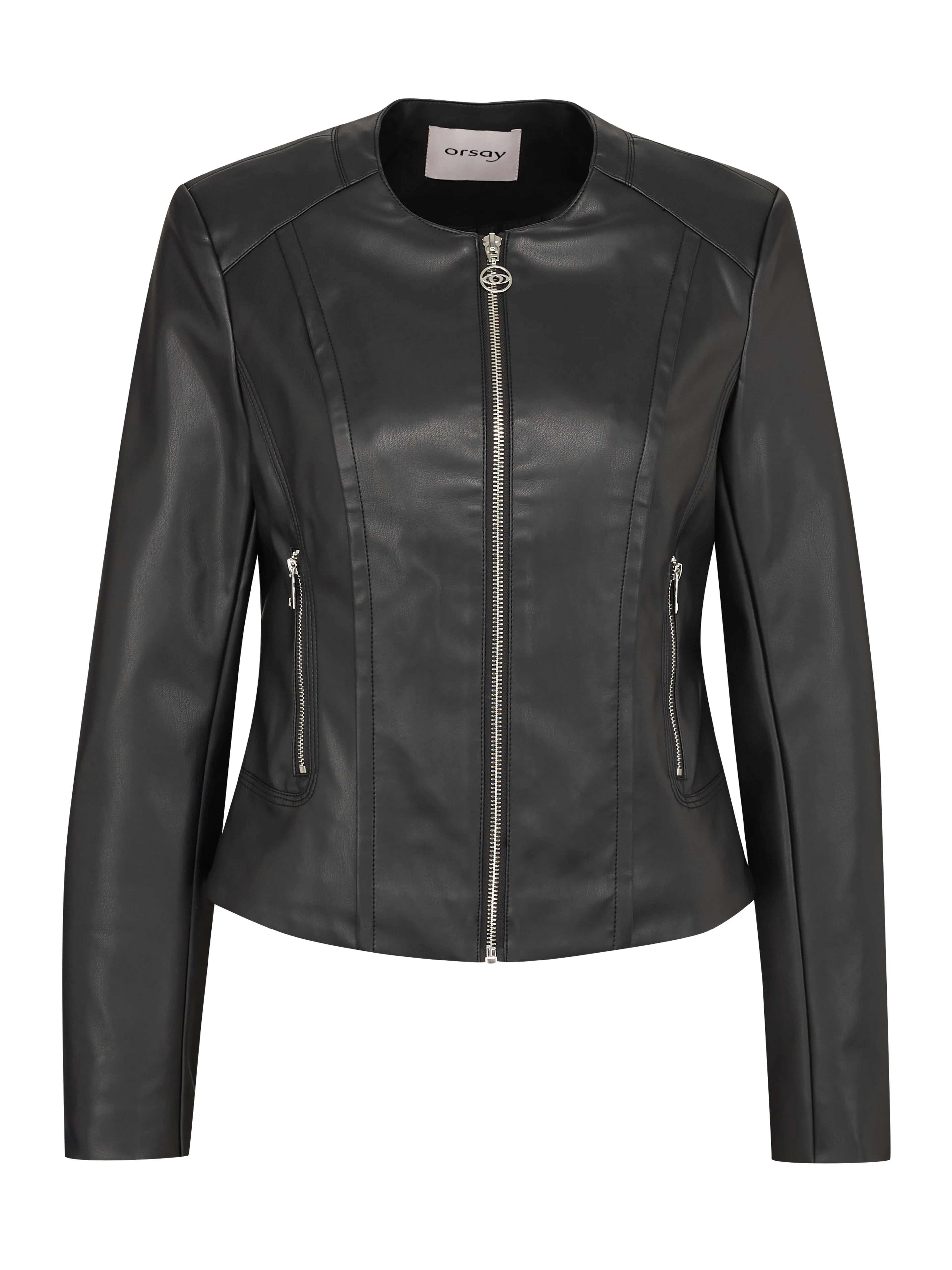 Schwarze Damen Lederjacke ORSAY