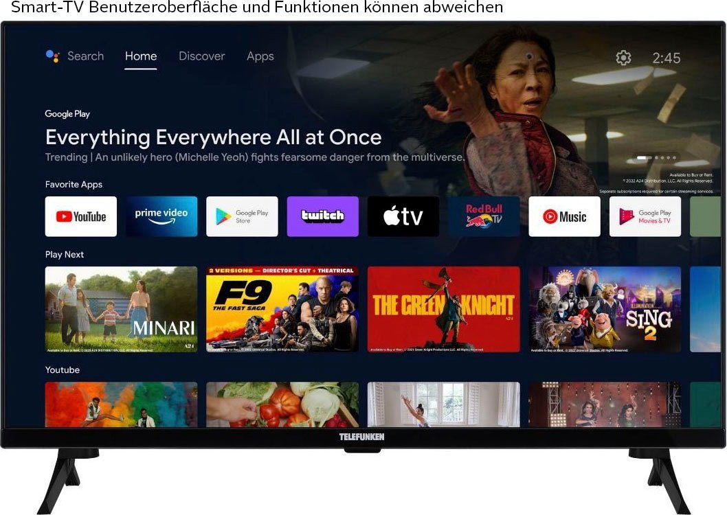 Telefunken D43Q660M2CW QLED-Fernseher (108 cm/43 Zoll, 4K Ultra HD, Smart-TV)