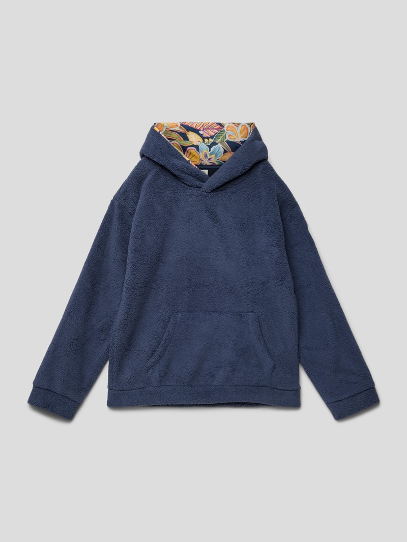 Hoodie mit Känguru-Tasche Modell 'SOMEONE NEW' in marineblau
