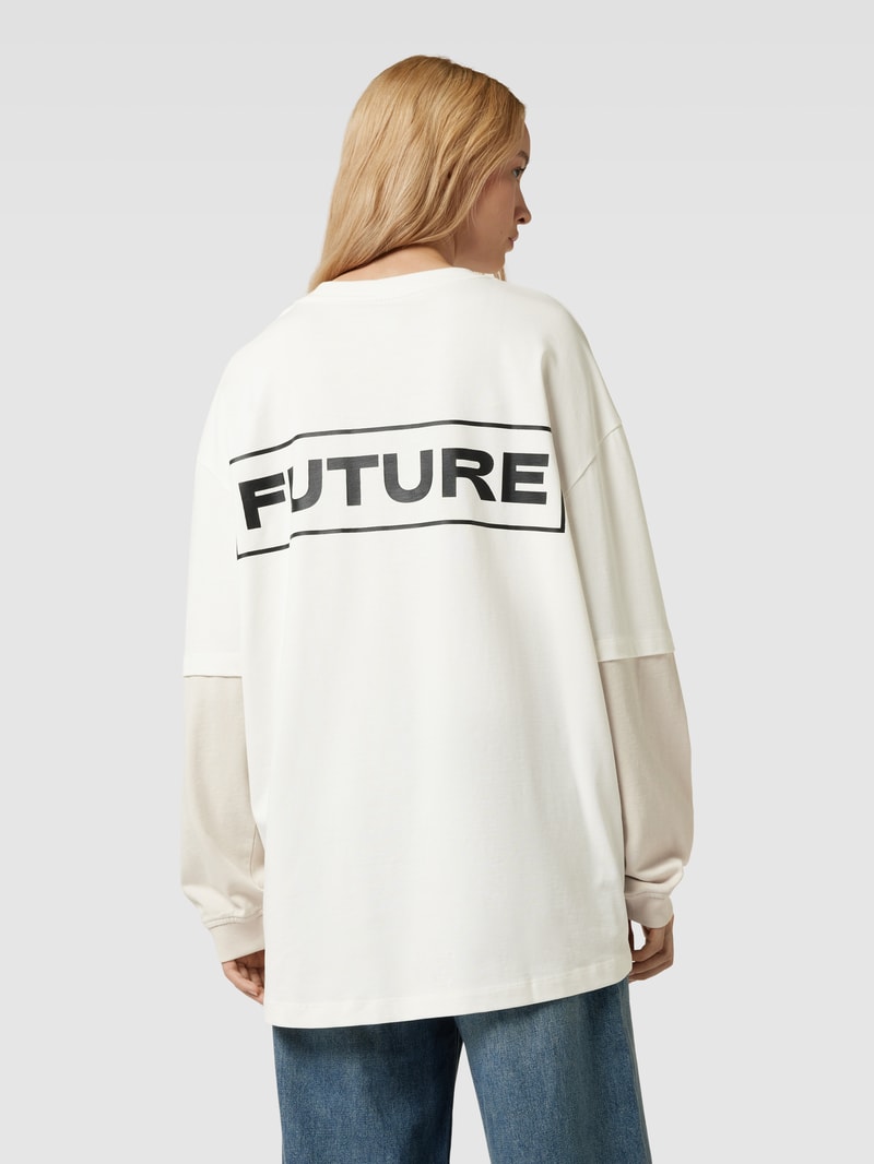 Oversized Longsleeve im Double-Layer-Look in hellgrau