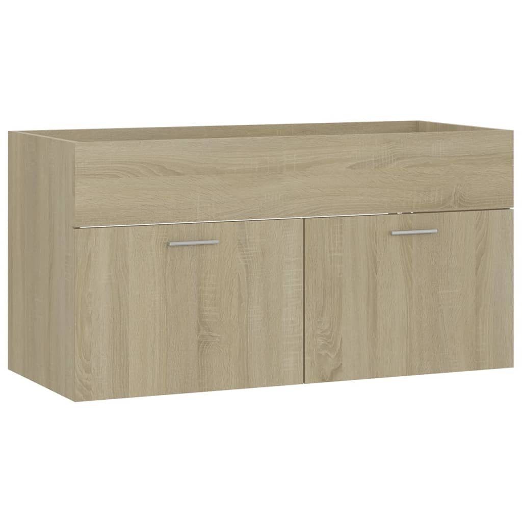 vidaXL Badezimmerspiegelschrank Waschbeckenunterschrank Einbaubecken Sonoma-Eiche Holzwerkstoff (1-St)