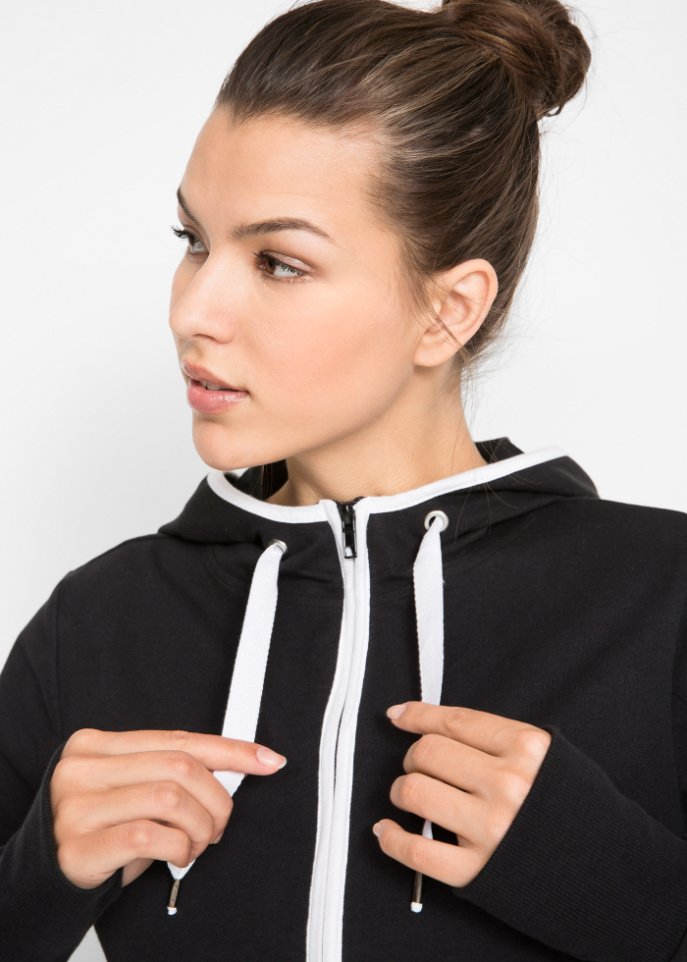 Stretch-Sweatjacke mit Baumwolle